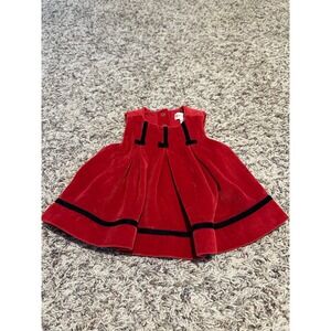 Vintage rainbow Gymboree velvet red dress girls size newborn
